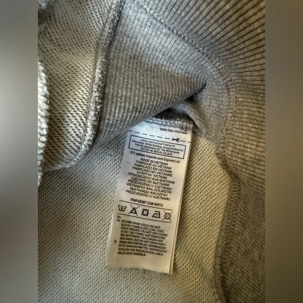 VTG Adidas Gray Zip-Up Jacket Sweatshirt With Stripes Green Blue Retro Size M